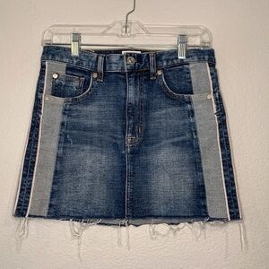 Hudson ‘The Viper’ two tone stretch denim mini skirt 29